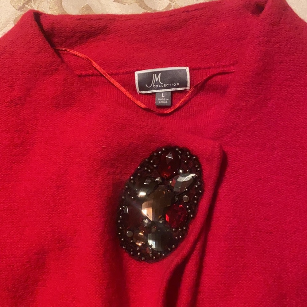 JM Collection red coat - Picture 2 of 3